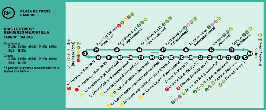 Líneas de Autobuses Urbanos de Cáceres