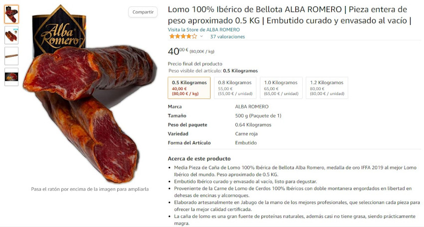 Dónde comprar lomo embuchado ibérico