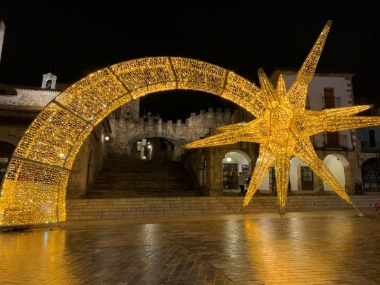 Estrella de Navidad de la Plaza Mayor de Cáceres