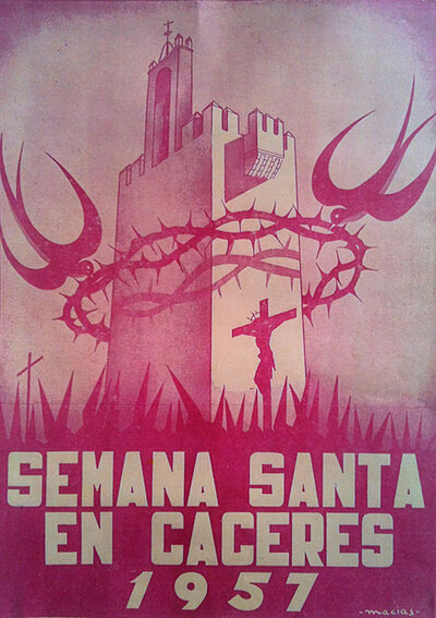 Cartel Oficial de la Semana Santa de Cáceres 1957 - Cartel de la Semana Santa de Cáceres