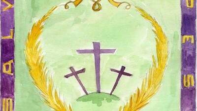 Emblema cofradía - Real y Fervorosa Hermandad de Nazarenos y Cofradía de los Ramos, Cristo de la Buena Muerte, Virgen de la Esperanza y San Juan Bautista