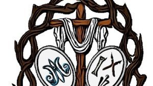 Emblema de la Cofradía - Hermandad Penitencial y Cofradía de Nazarenos de Nuestro Padre Jesús de la Lealtad Despojado, María Santísima de la Pureza y San Juan Evangelista