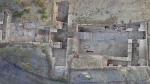 Vista aérea del yacimiento de Casas del Turuñuelo en Guareña