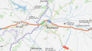 Fotografía del mapa de la ciudad de Badajoz (Extremadura)