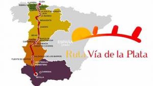 Fotografía del cartel promocional de la Ruta de la Vía de la Plata a través de España