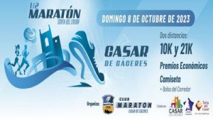 Banner informativo de la Media Maratón del Casar de Cáceres 2023