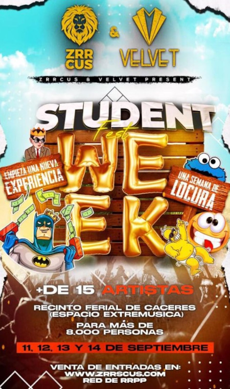 Cartel del Students Week Fest Cáceres