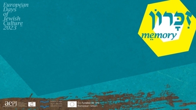 Cartel promocional de la Jornada Europea de la Cultura Judía, con la temática del 2023: "Memoria"